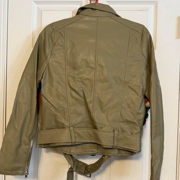 Zenana Olive Green Faux Leather Moto Jacket – Size Large, NWT - Picture 2 of 4